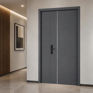 Modern Charcoal Grey Steel Fire Rated Door UL Certified Commercial Fire Proof Entry Door for Office Apartment Room
