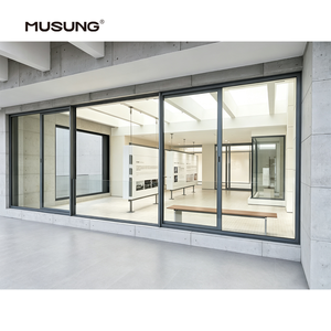 Exterior Hurricane Proof Soundproof Double Tempered Glass Aluminium Thermal Break Outdoor Balcony Patio Sliding window
