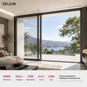 Minimalist Black Frame Aluminum Sliding Door Narrow Profile Divider
