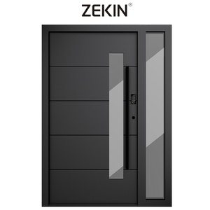 ZEKIN Aluminum Modern Luxury Security Metal Door Residential Front Entry
