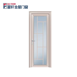 Fuson Customized White Interior Double Metal Frame Glass Door