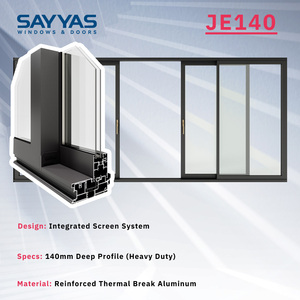 Customized Modern Heavy Duty Aluminum Lift and Slide Door Integrated Screen Double Glazing Tempered Glass Sayyas Windows JE140